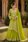 Mirza By Mrudangi Chinon Silk With Embroidery Work Plazzo Suits
